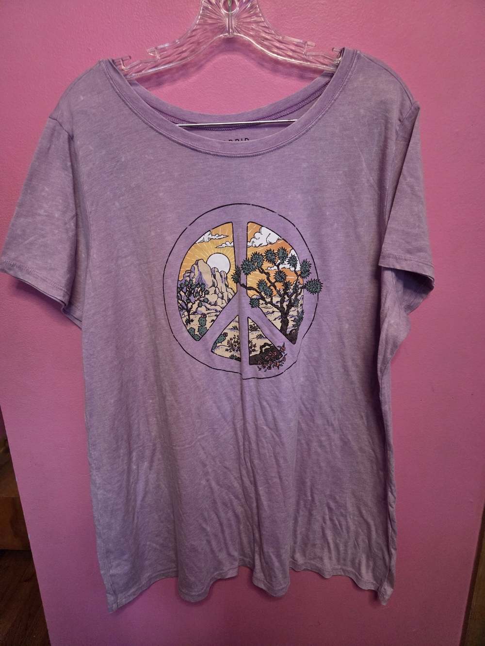 torrid Lavender Graphic Tee with Script Interior